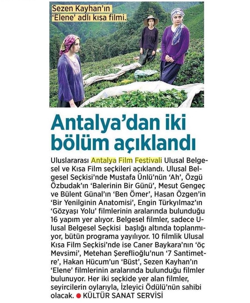 Milliyet: "Antalya'dan İki Bölüm Açıklandı"