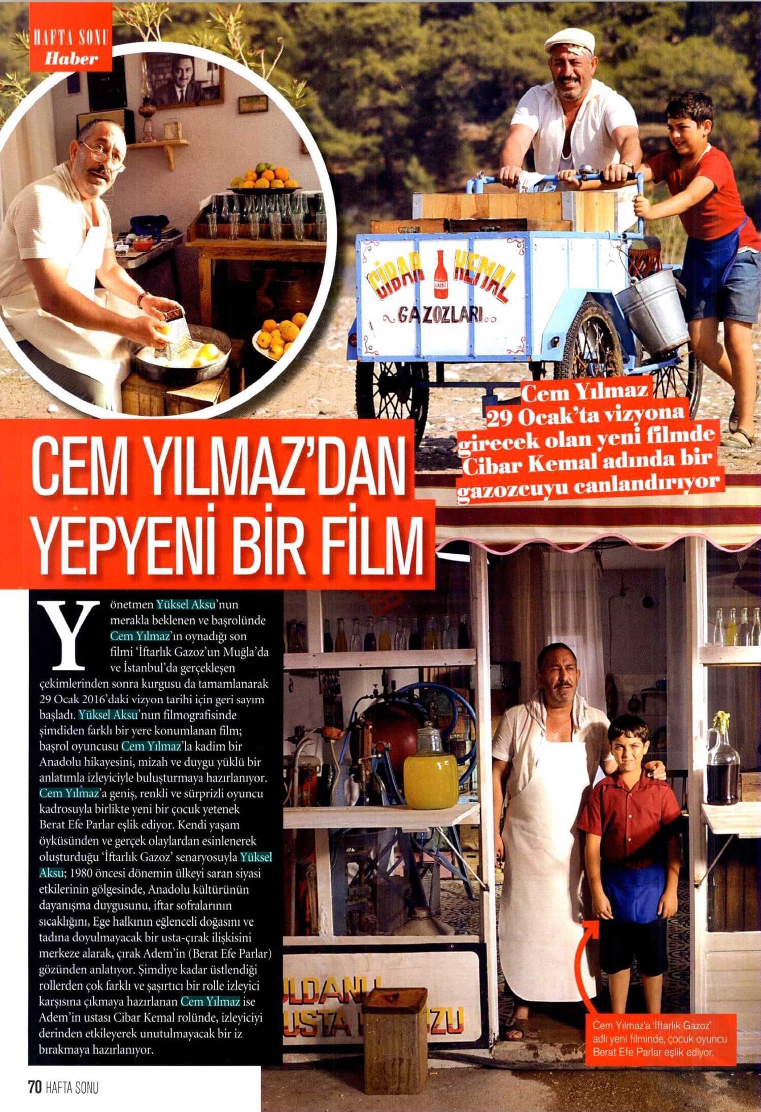 Hafta Sonu Dergisi: "Cem Yılmaz'dan Yepyeni Bir Film"