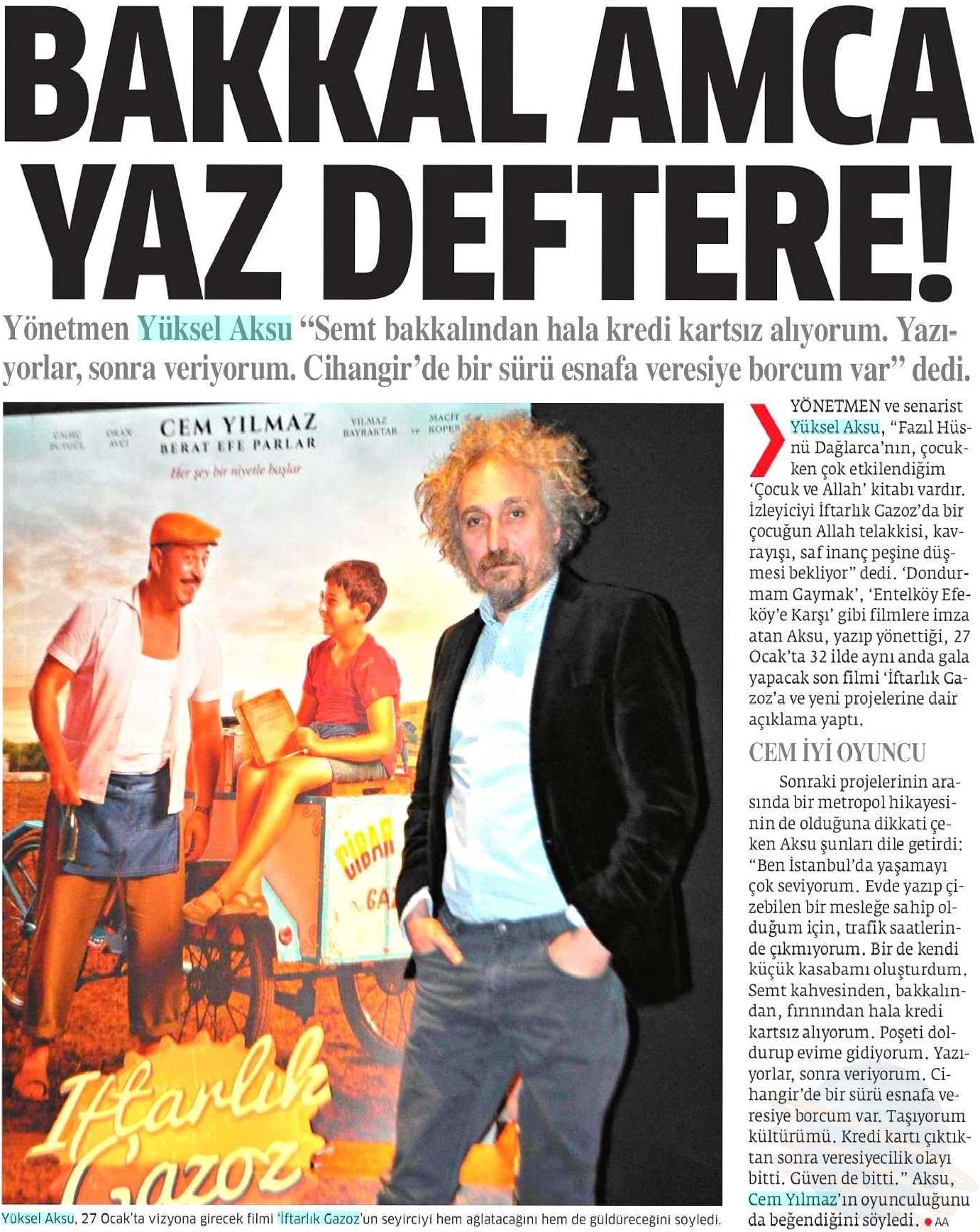Star: "Bakkal Amca Yaz Deftere"